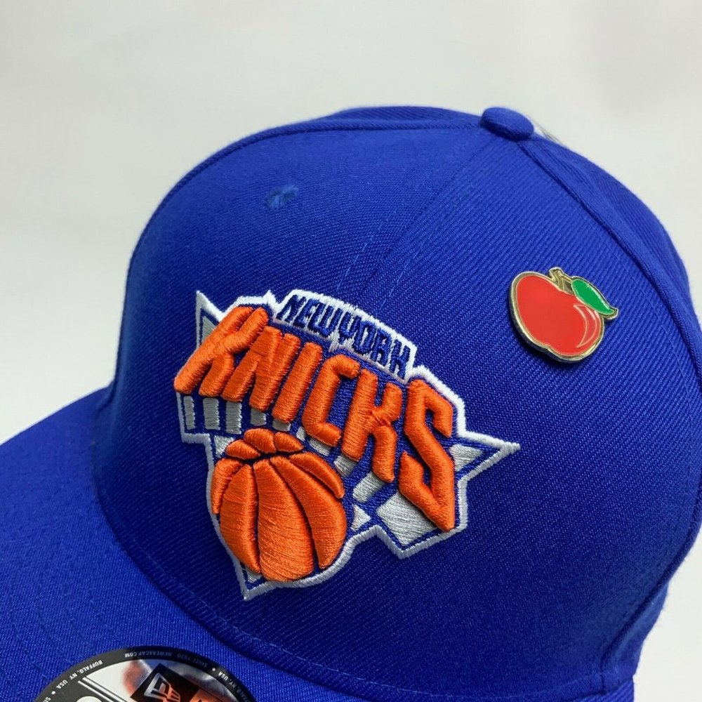 New Era Cap NBA NY Knicks Royal Blue Orange Patched Pin 9FIFTY SnapBack Hat
